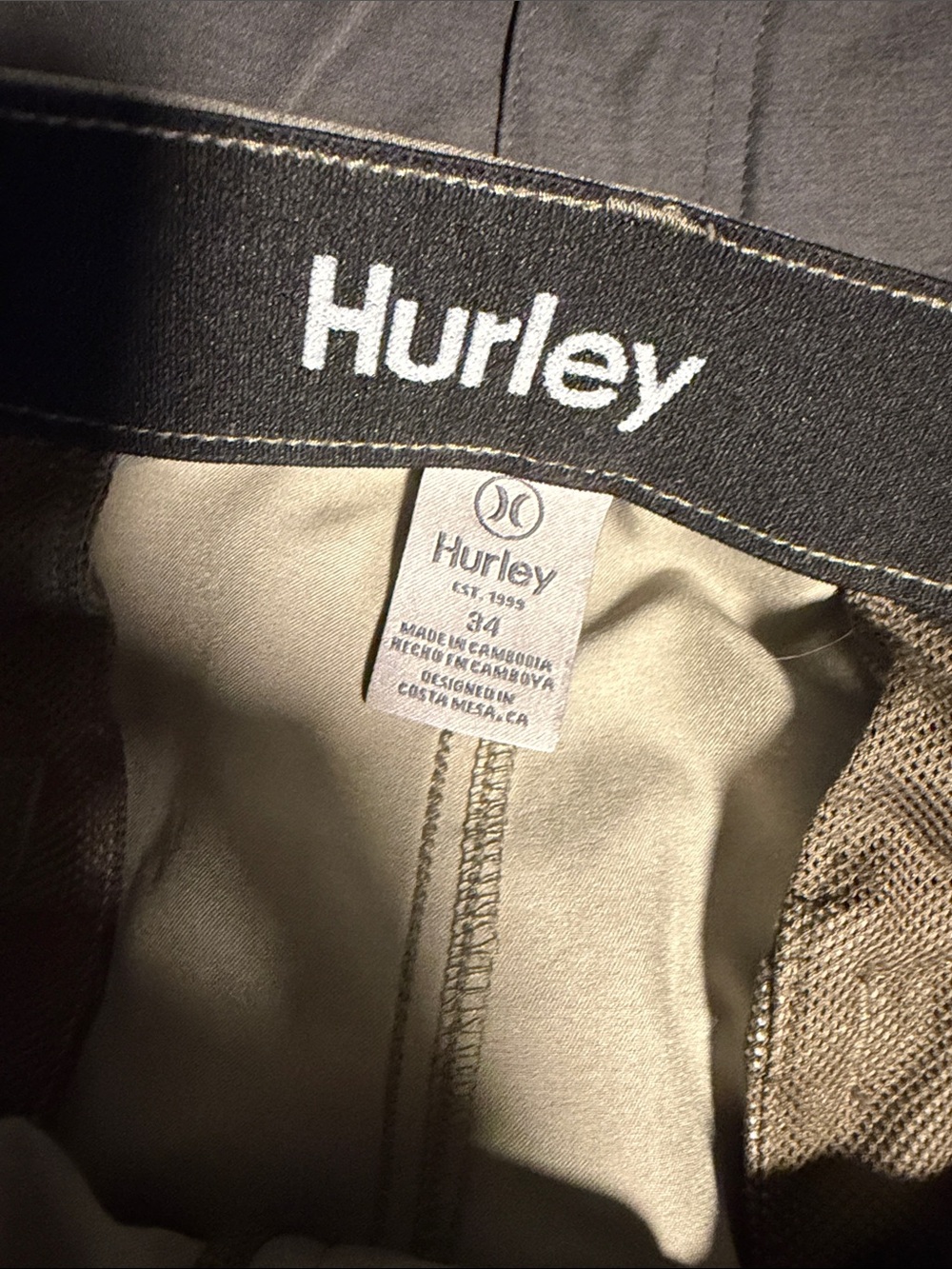 Hurley Men’s Stretch Shorts in Light Blue, Olive, and Charcoal - Picture 3 of 4